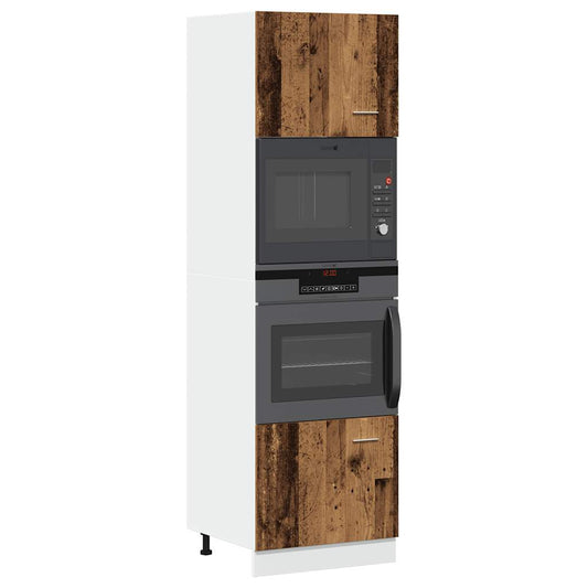 Mobile per Microonde “Lyon” Legno Antico 60x57x207 cm - homemem39