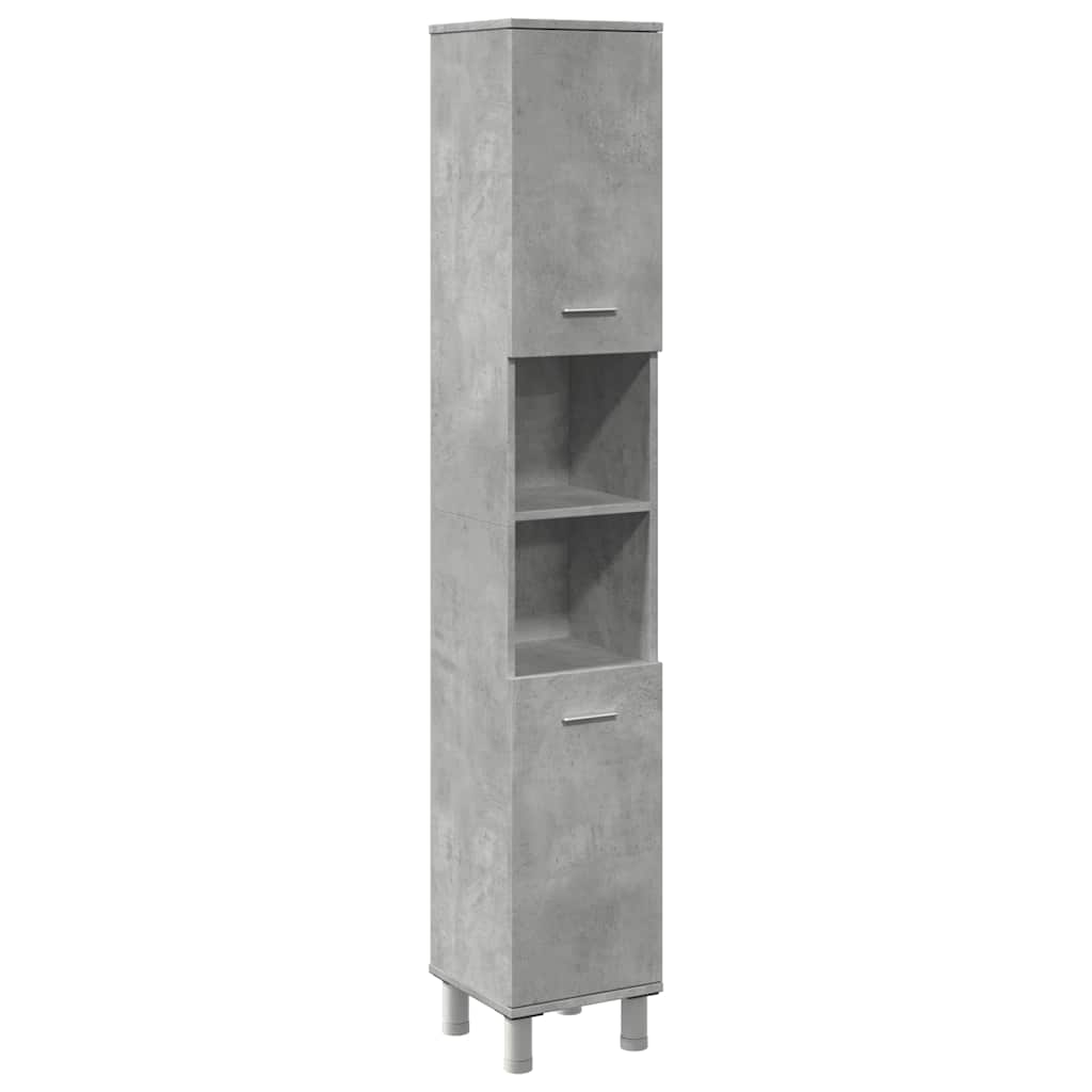Mobile da Bagno Grigio Cemento 30x30x179 cm Legno Multistrato | homemem39