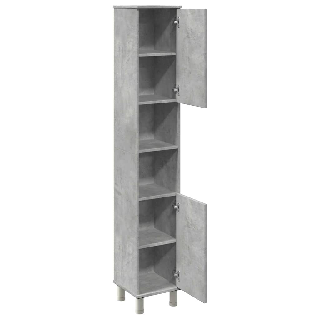 Mobile da Bagno Grigio Cemento 30x30x179 cm Legno Multistrato | homemem39