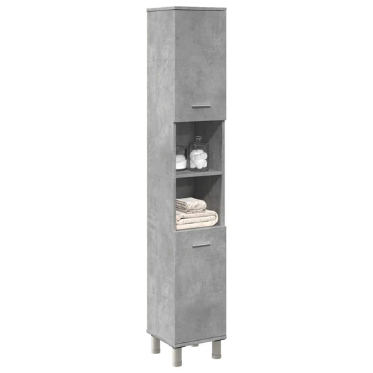 Mobile da Bagno Grigio Cemento 30x30x179 cm Legno Multistrato | homemem39