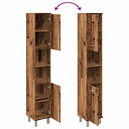 Mobile da Bagno Legno Antico 30x30x179 cm in Legno Multistrato | homemem39