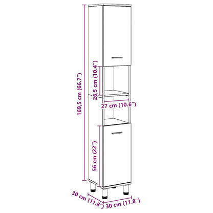 Mobiletto da Bagno Rovere Artigianale Legno Multistrato | homemem39