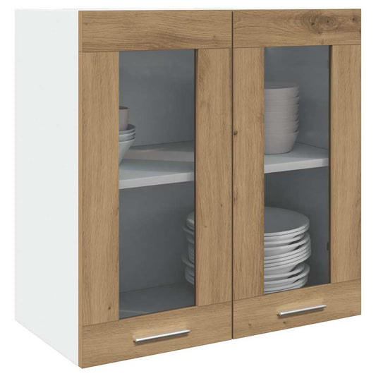 Pensile da Cucina “Lyon” Anta in Vetro Rovere Artigianale - homemem39