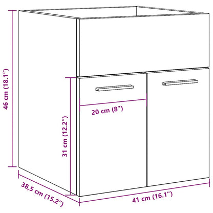 Mobile Lavabo Bagno Grigio Cemento 41x38,5x46 cm in Truciolato | homemem39