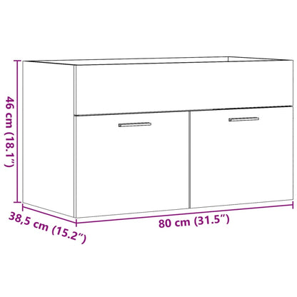 Mobile Sottolavabo Grigio Cemento 80x38,5x46 cm Multistrato | homemem39