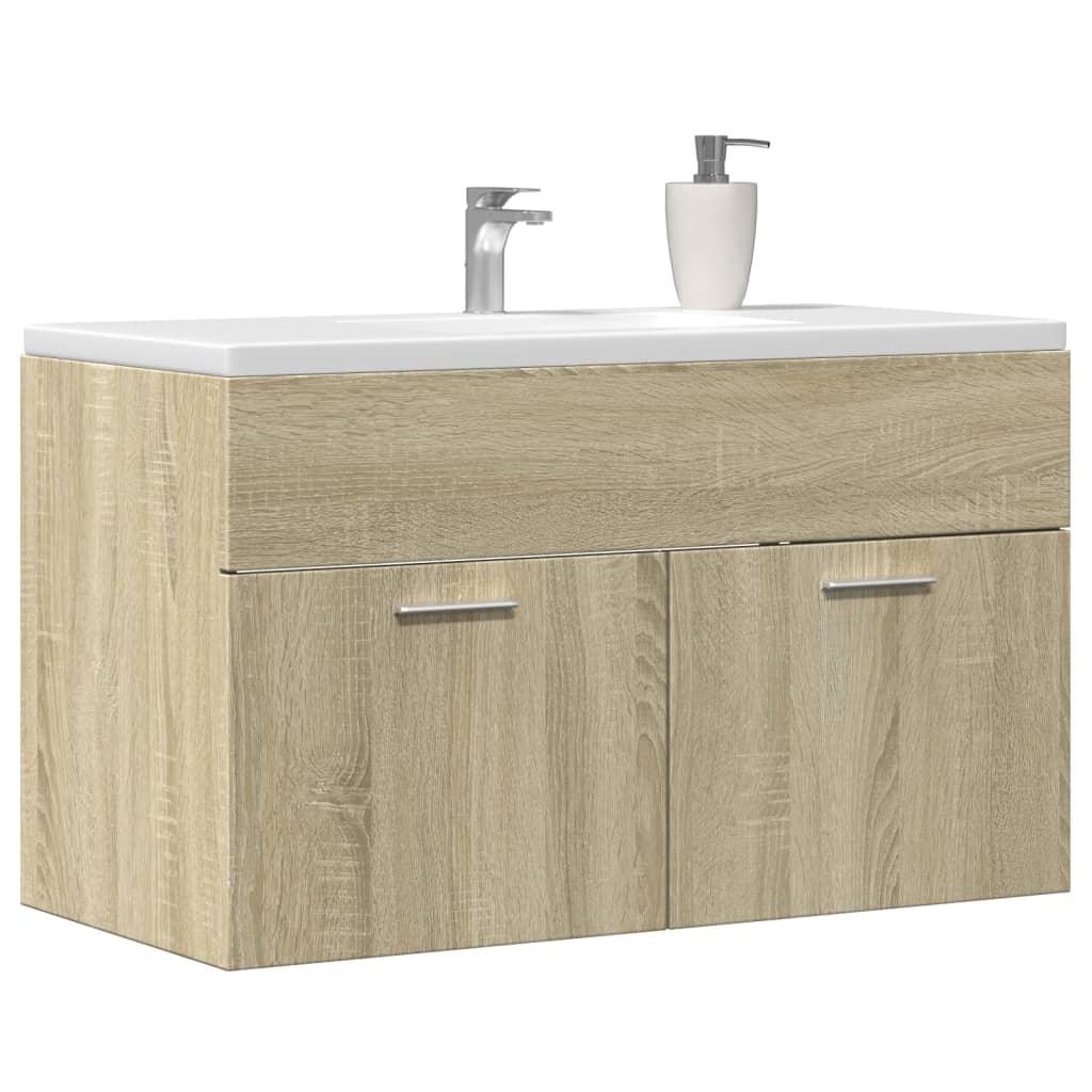 Mobile Lavabo Bagno Rovere Sonoma 90x38,5x46 cm Multistrato