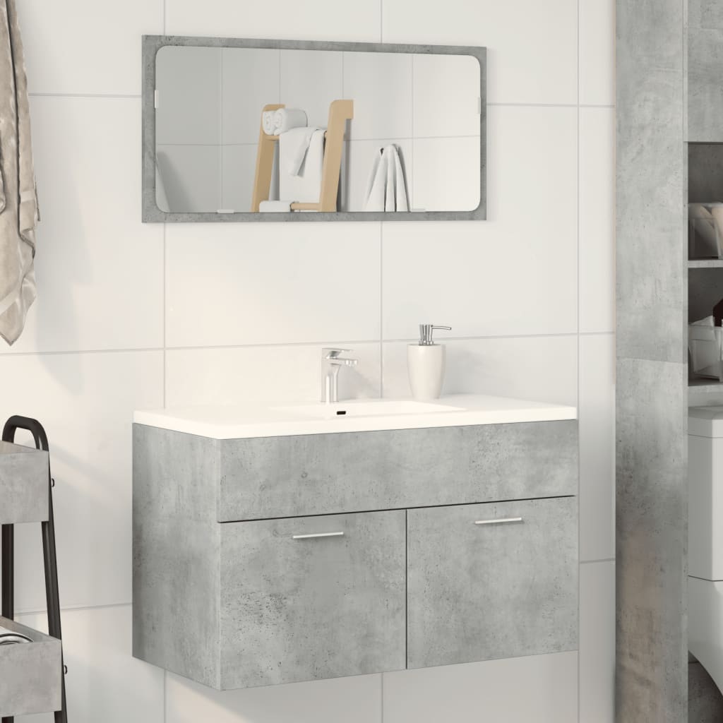 Mobile Lavabo Bagno Grigio Cemento 90x38,5x46 cm Multistrato