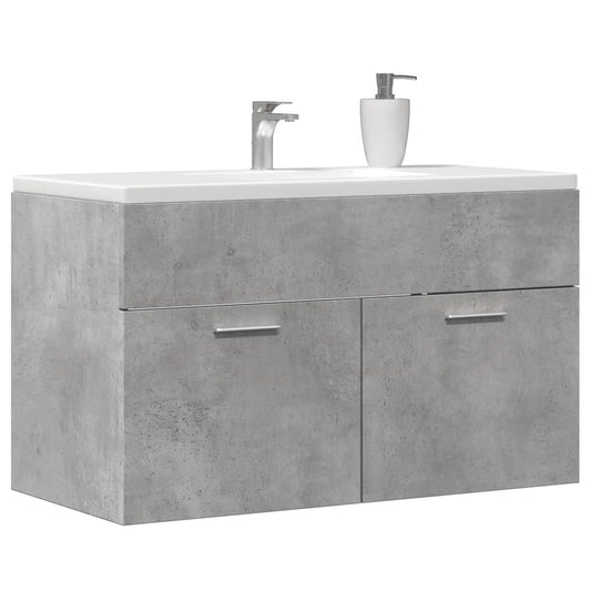 Mobile Lavabo Bagno Grigio Cemento 90x38,5x46 cm Multistrato