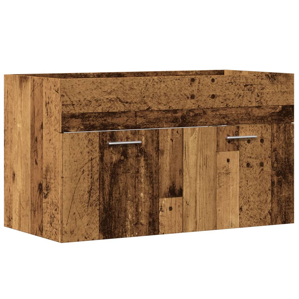 Mobile Lavabo Bagno Legno Antico 90x38,5x46 cm Multistrato | homemem39