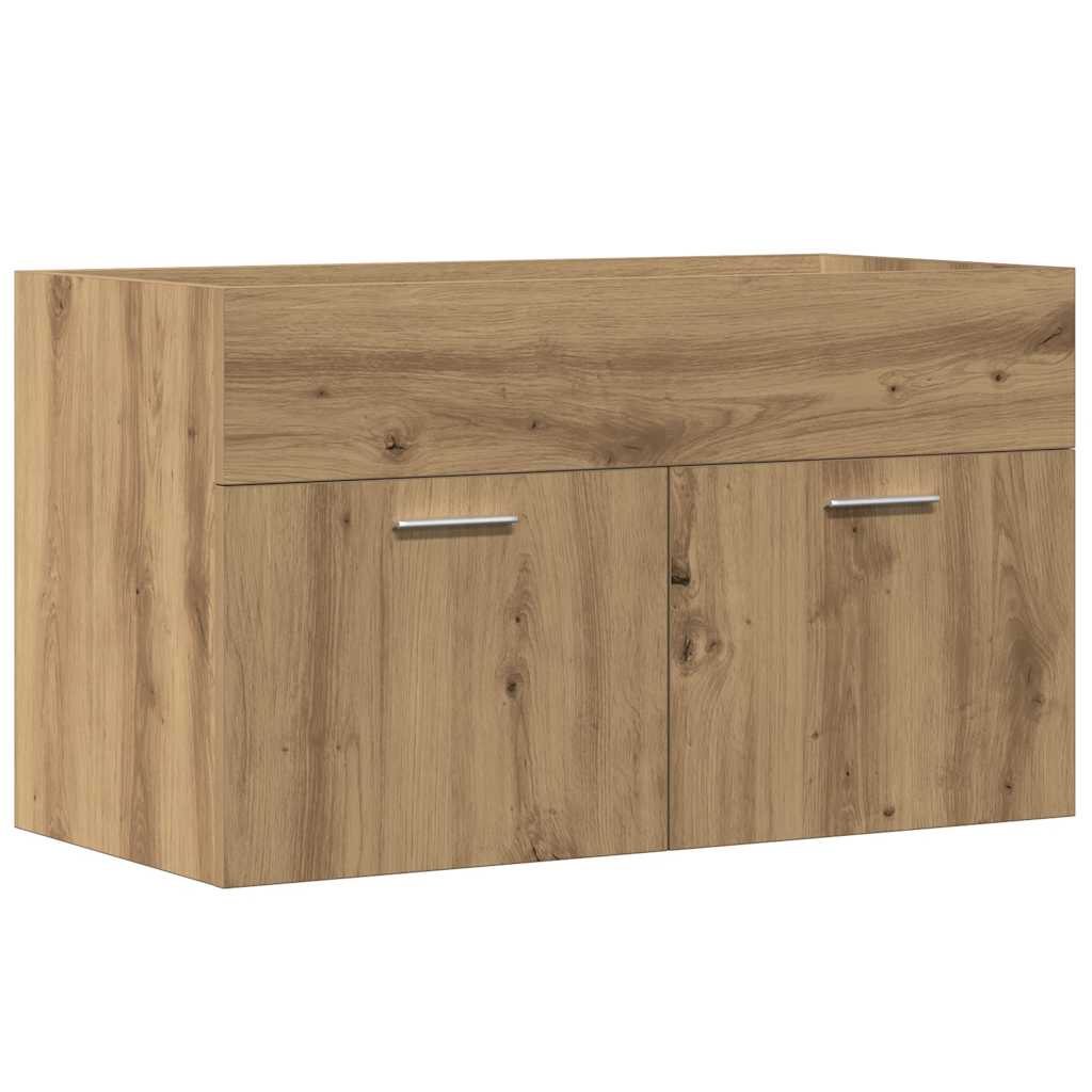 Mobile Lavabo Bagno Rovere Artigianale 90x38,5x46cm Multistrato | homemem39