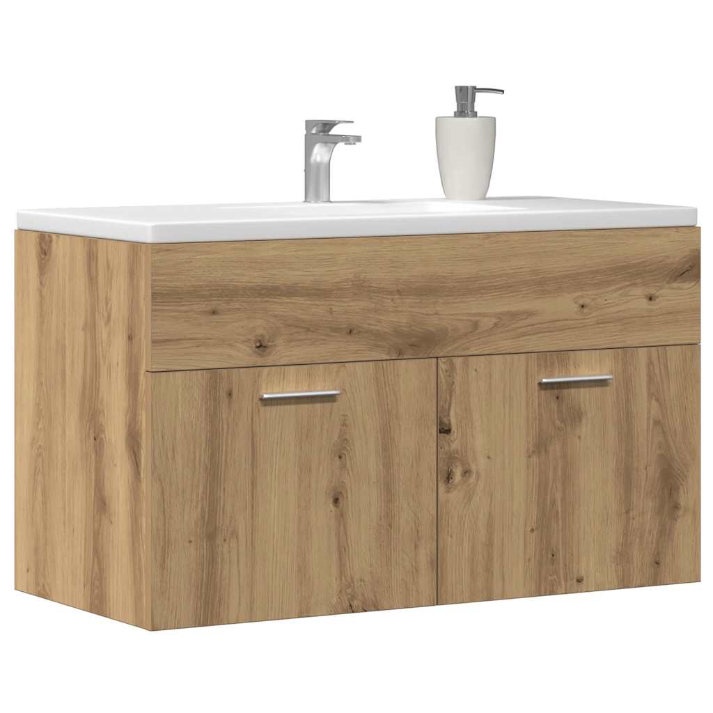 Mobile Lavabo Bagno Rovere Artigianale 90x38,5x46cm Multistrato | homemem39