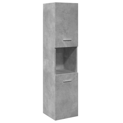 Mobile Pensile da Bagno Grigio Cemento 30x30x130cm Truciolato