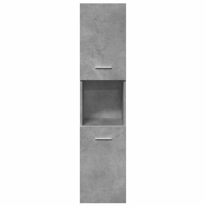 Mobile Pensile da Bagno Grigio Cemento 30x30x130cm Truciolato