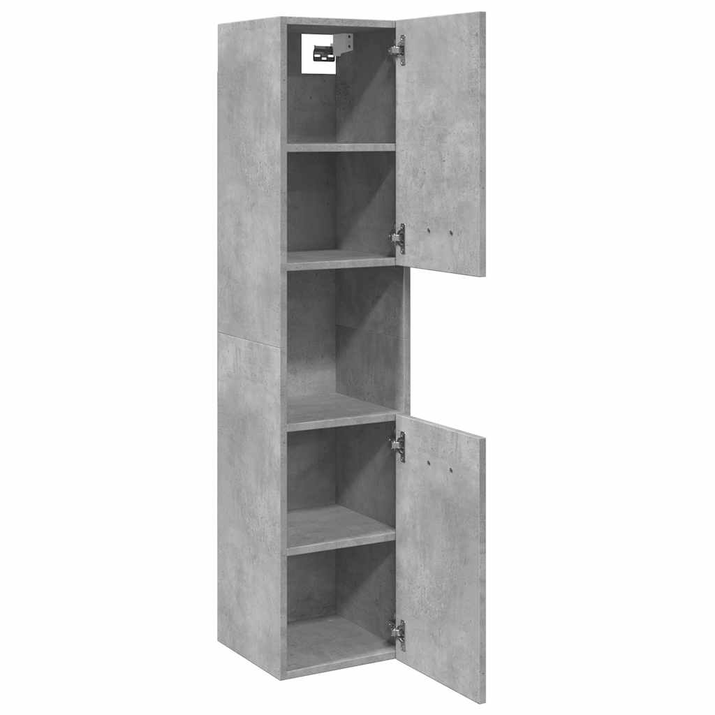 Mobile Pensile da Bagno Grigio Cemento 30x30x130cm Truciolato | homemem39