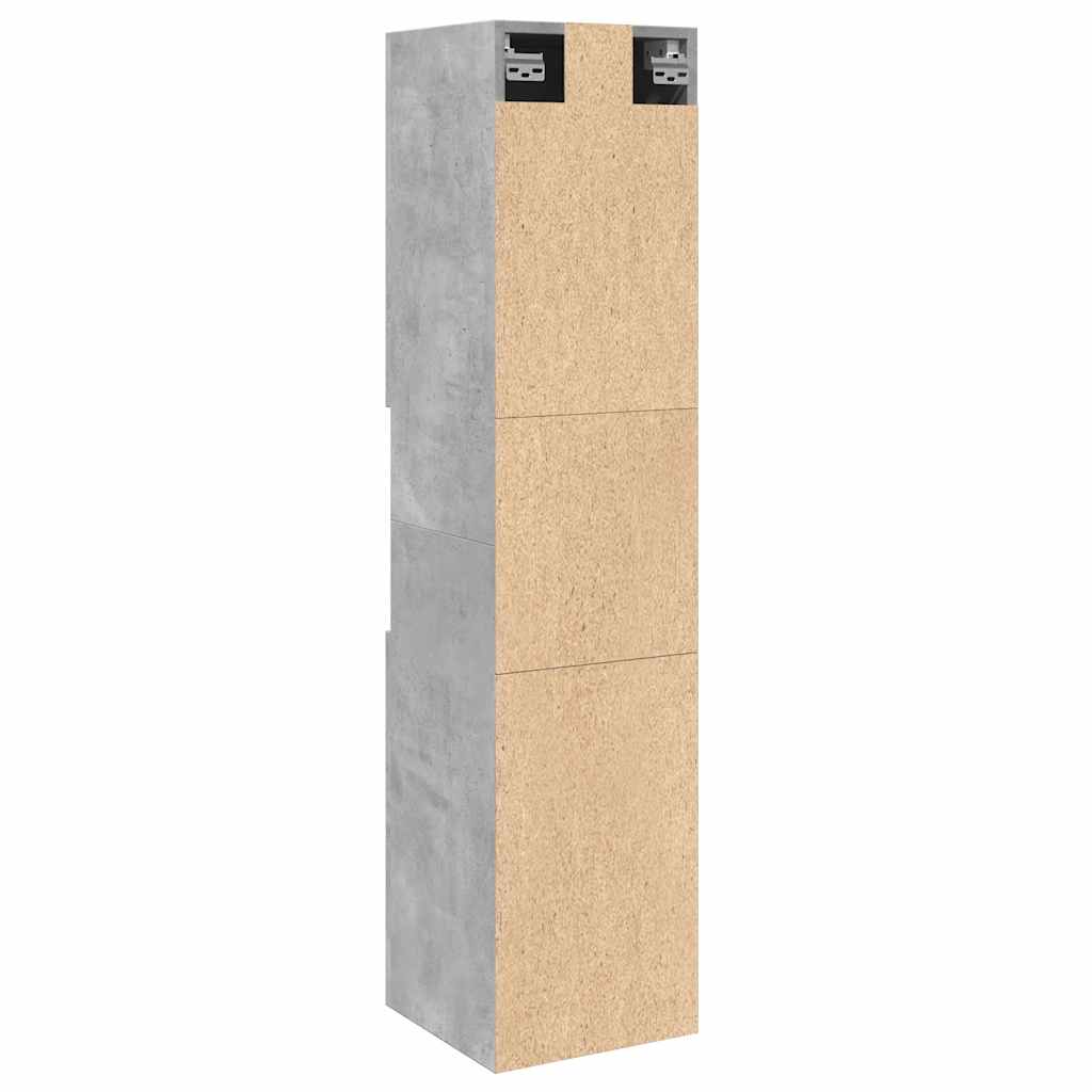Mobile Pensile da Bagno Grigio Cemento 30x30x130cm Truciolato | homemem39