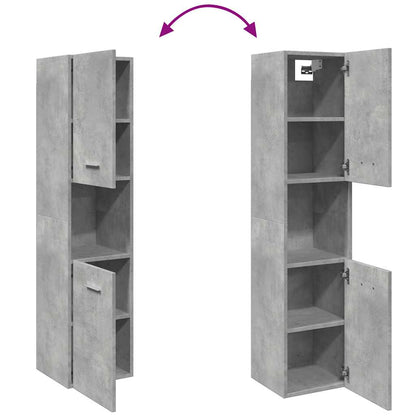 Mobile Pensile da Bagno Grigio Cemento 30x30x130cm Truciolato | homemem39