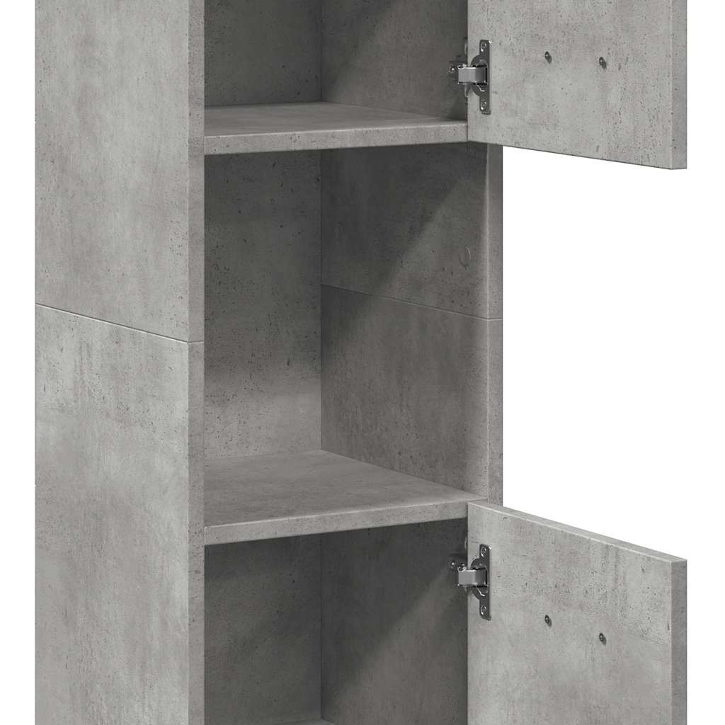 Mobile Pensile da Bagno Grigio Cemento 30x30x130cm Truciolato | homemem39