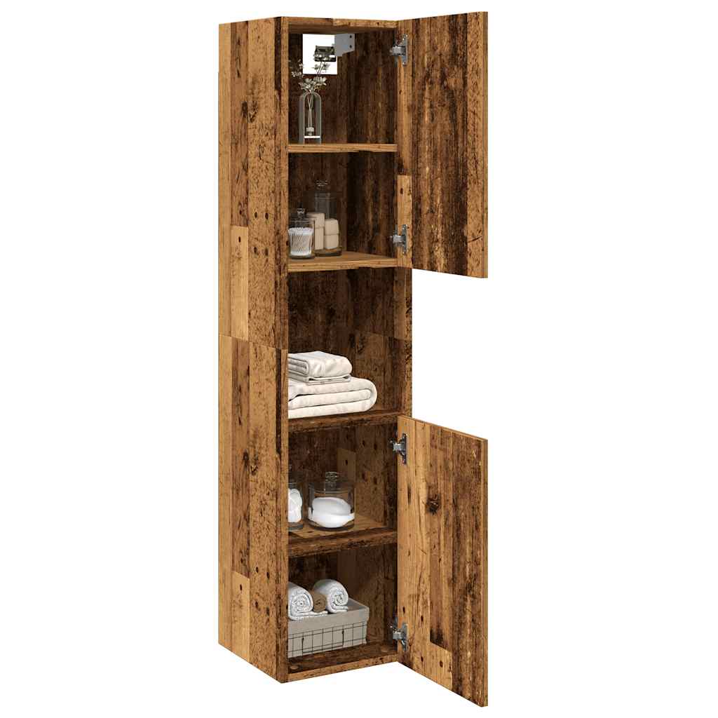 Mobile Pensile da Bagno Legno Antico 30x30x130 cm in Truciolato | homemem39