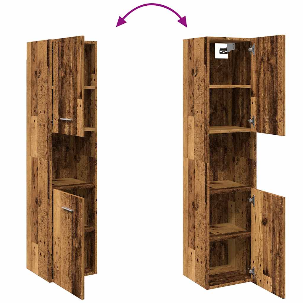 Mobile Pensile da Bagno Legno Antico 30x30x130 cm in Truciolato | homemem39