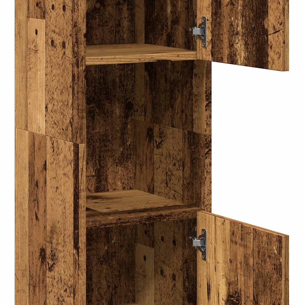 Mobile Pensile da Bagno Legno Antico 30x30x130 cm in Truciolato | homemem39