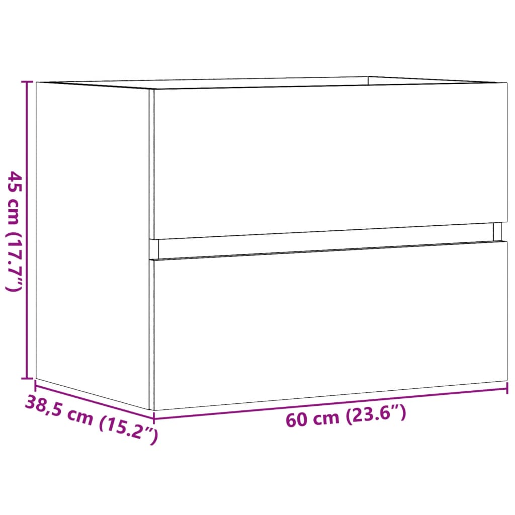 Armadietto da Bagno Grigio Cemento 60x38,5x45cm in Truciolato | homemem39