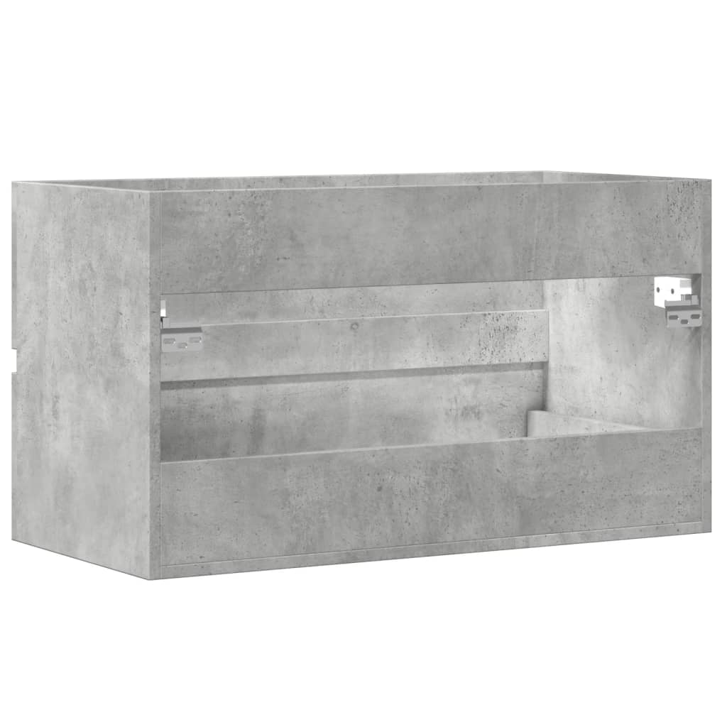 Mobile Pensile da Bagno Grigio Cemento 80x38,5x45 cm Truciolato
