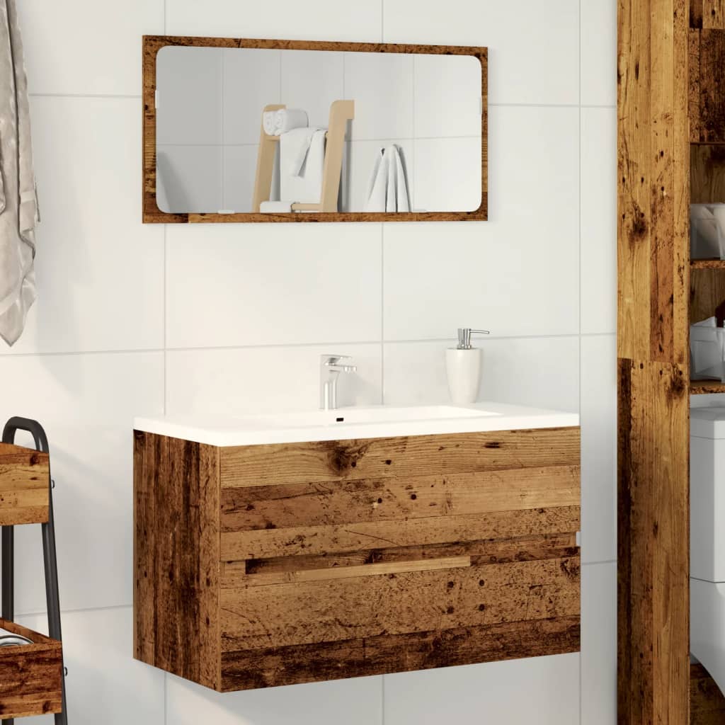 Mobile Pensile da Bagno Legno Antico 80x38,5x45cm in Truciolato | homemem39