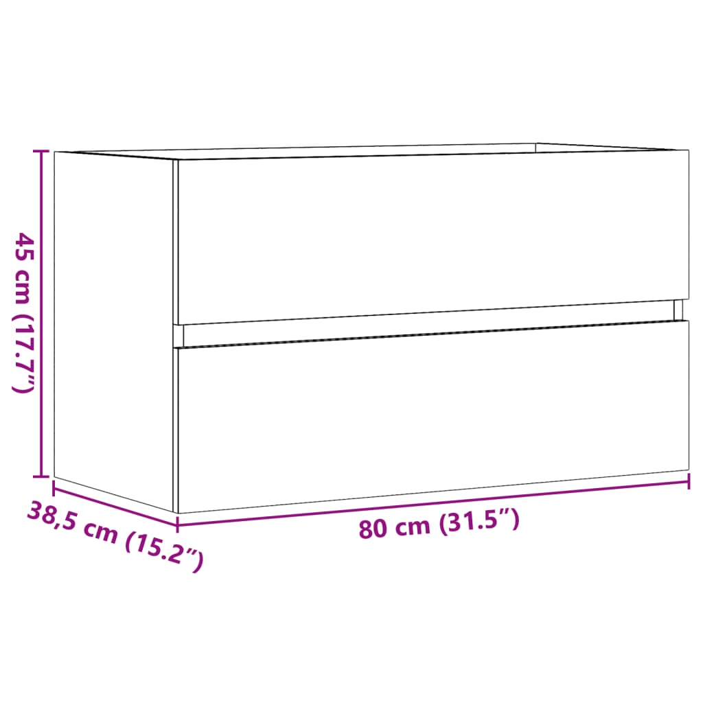 Mobile Pensile da Bagno Legno Antico 80x38,5x45cm in Truciolato | homemem39