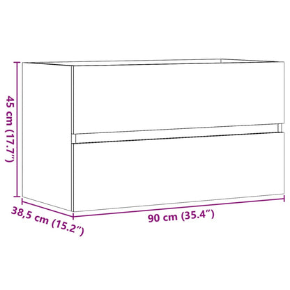 Mobile Lavabo Legno Antico 90x38,5x45 cm in Truciolato | homemem39