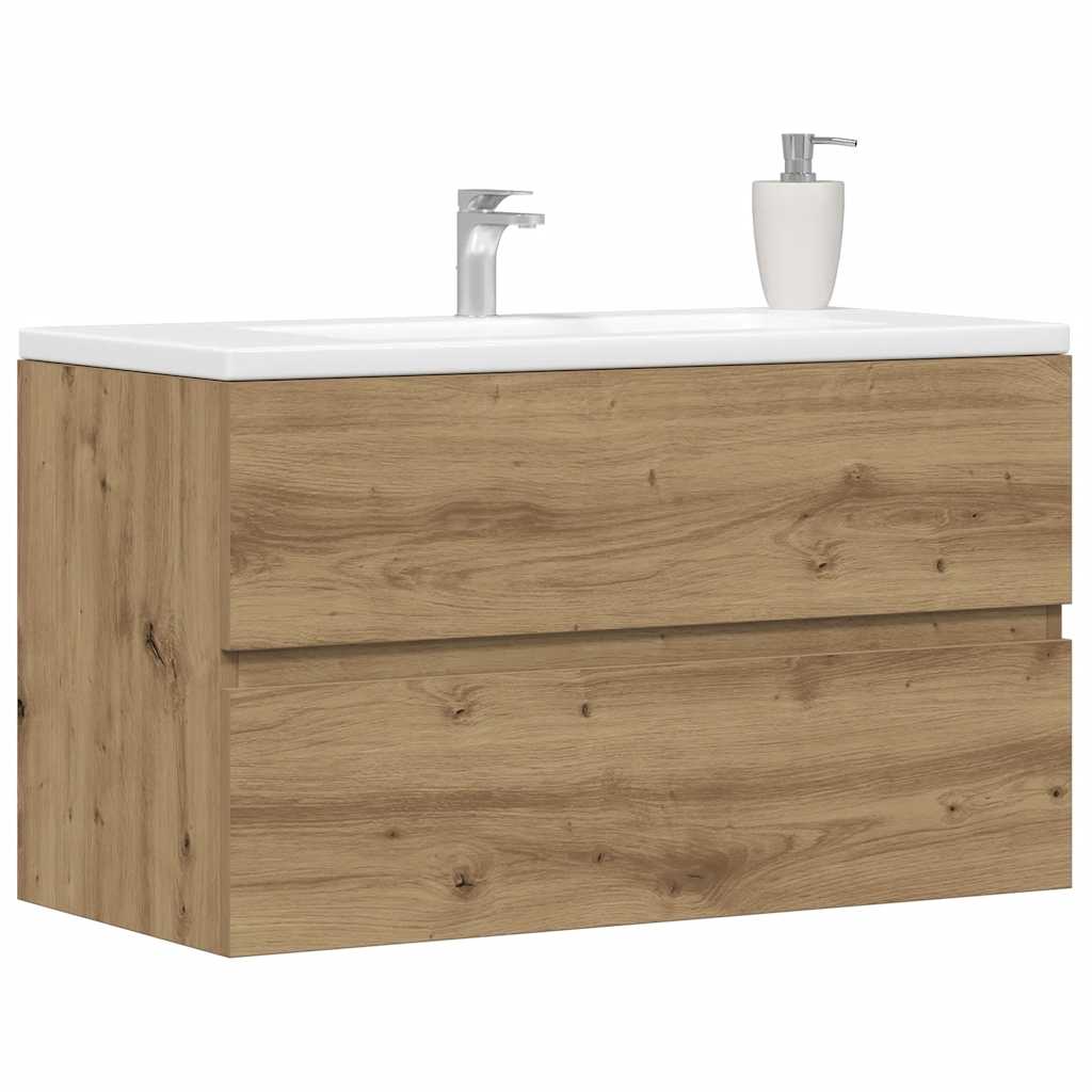 Mobile Lavabo Rovere Artigianale 90x38,5x45 cm in Truciolato | homemem39