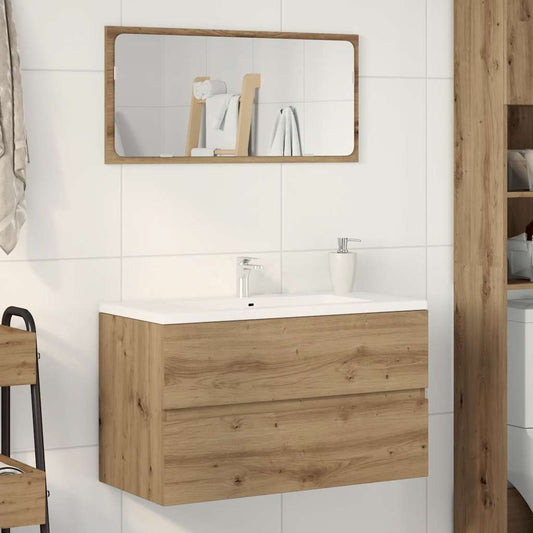 Mobile Lavabo Rovere Artigianale 90x38,5x45 cm in Truciolato | homemem39