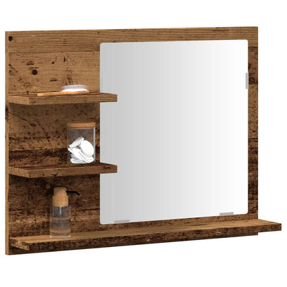 Armadietto a Specchio da Bagno Legno Vecchio 60x10,5x45 cm | homemem39