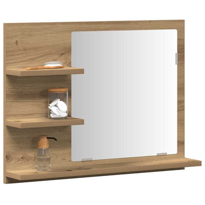 Armadietto a Specchio da Bagno Rovere Artigianale 60x10,5x45 cm | homemem39