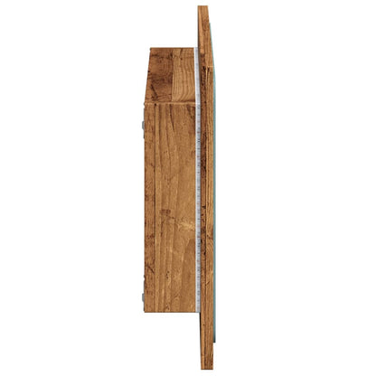 Specchio da Bagno con Luci LED Legno Antico 60x8,5x38 cm | homemem39