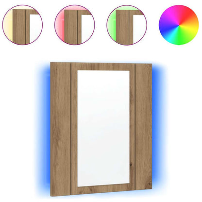 Mobile Bagno Specchio LED Rovere 40x12x45 cm Multistrato | homemem39
