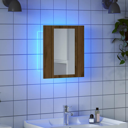Mobile Bagno Specchio LED 40x12x45cm Multistrato