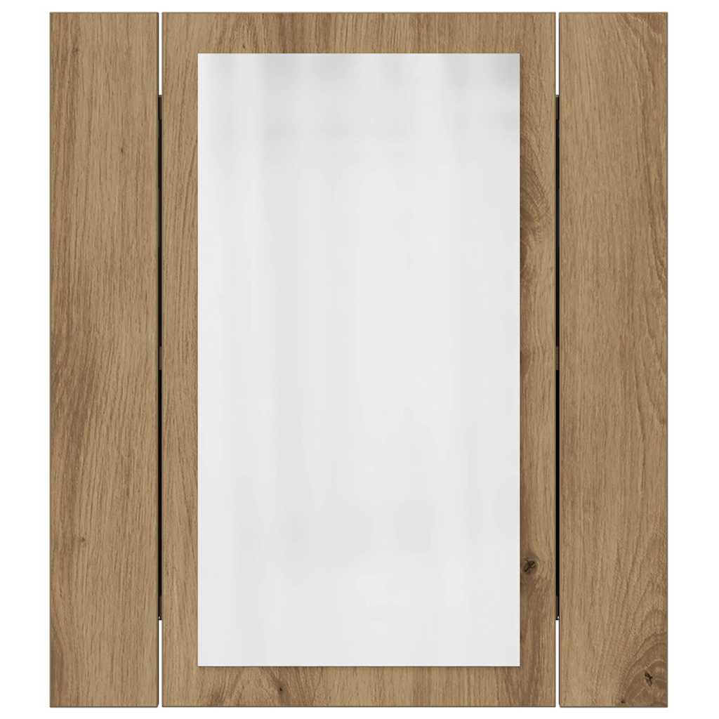 Mobile Bagno Specchio LED Rovere 40x12x45 cm Multistrato | homemem39