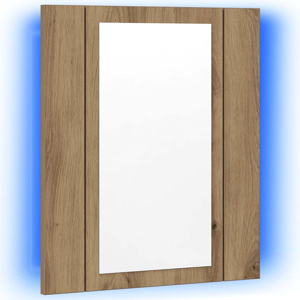 Mobile Bagno Specchio LED Rovere 40x12x45 cm Multistrato | homemem39