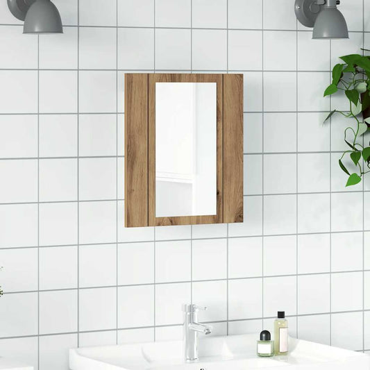 Mobile Bagno Specchio LED Rovere 40x12x45 cm Multistrato | homemem39