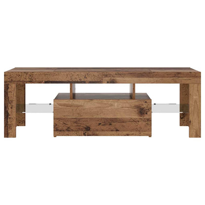 Mobile Porta TV con LED Legno Antico 120x36,5x40 cm Multistrato | homemem39