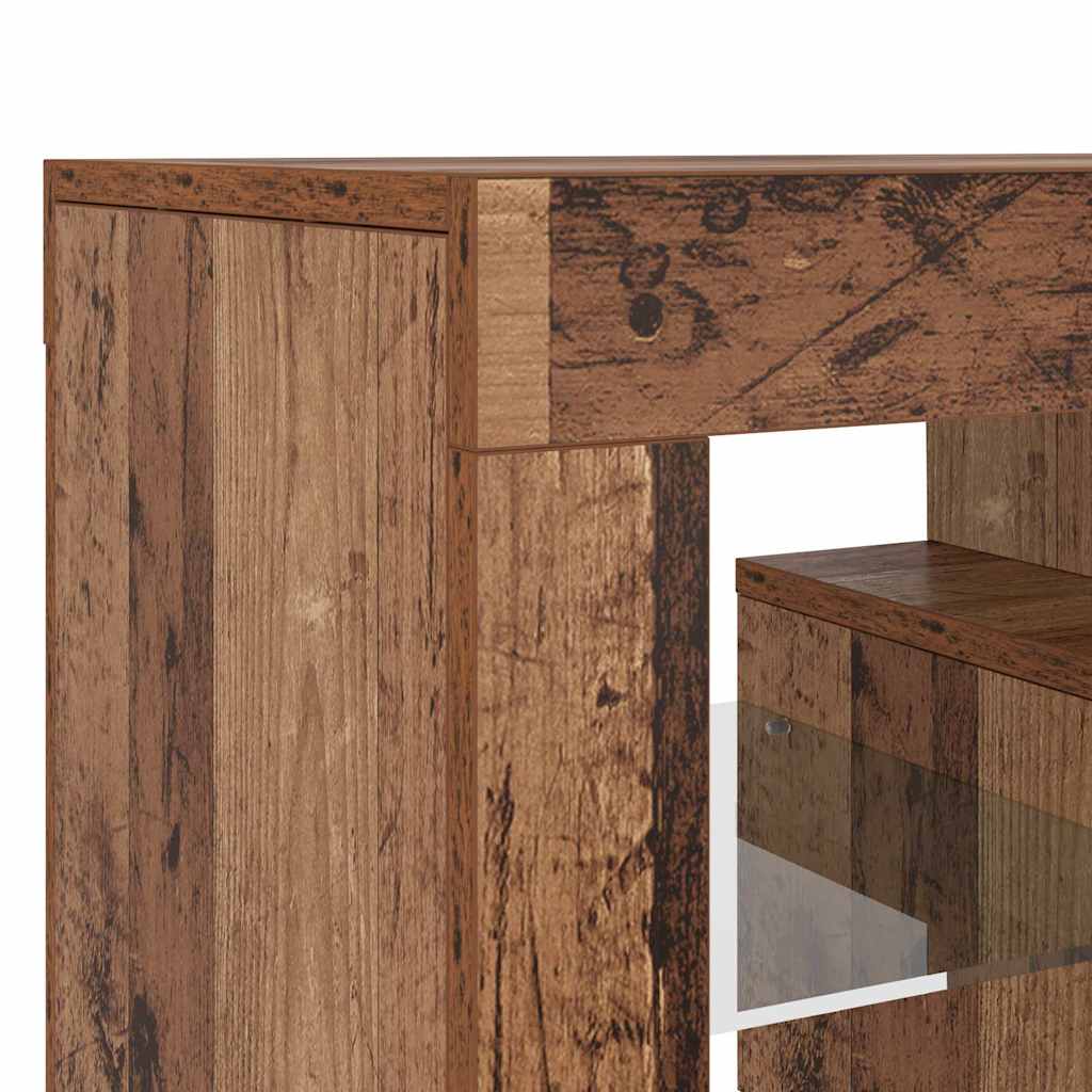 Mobile Porta TV con LED Legno Antico 120x36,5x40 cm Multistrato - homemem39