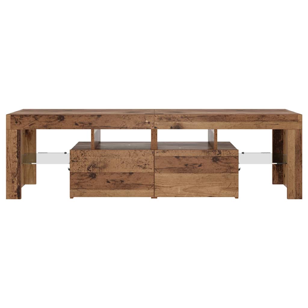 Mobile Porta TV con LED Legno Antico 140x36,5x40 cm Multistrato - homemem39