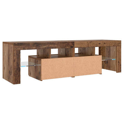 Mobile Porta TV con LED Legno Antico 140x36,5x40 cm Multistrato - homemem39