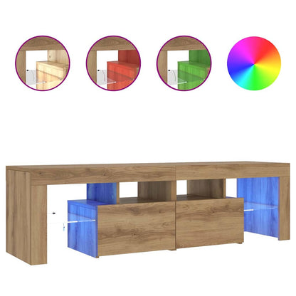 Mobile Porta TV con LED Artigianale 140x36,5x40 cm Multistrato
