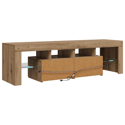 Mobile Porta TV con LED Artigianale 140x36,5x40 cm Multistrato | homemem39