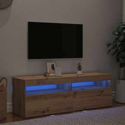 Mobile Porta TV con LED Artigianale 120x35x40 cm Multistrato - homemem39