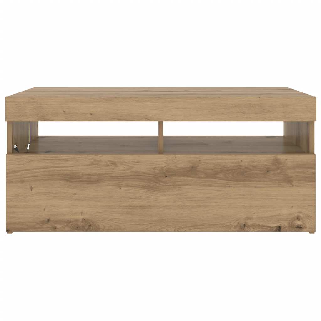 Mobile Porta TV con LED Artigianale 90x35x40 cm Multistrato - homemem39