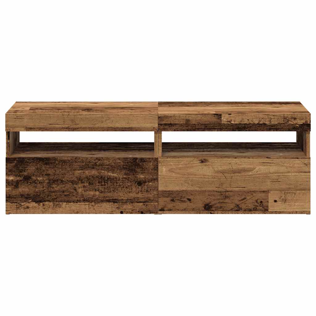 Mobili Porta TV con LED 2 pz Legno Antico in Legno Multistrato - homemem39