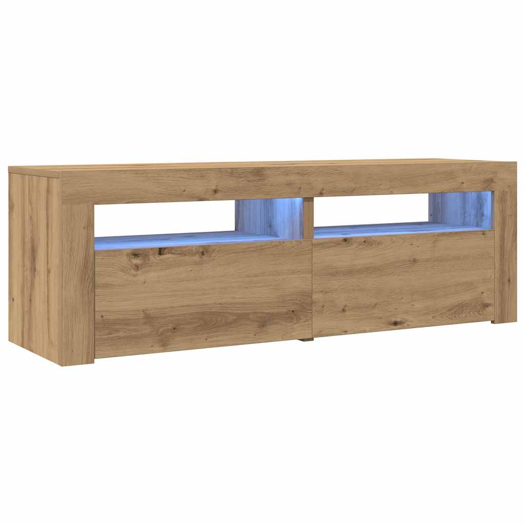 Mobile Porta TV con LED Artigianale 120x35x40 cm Multistrato - homemem39