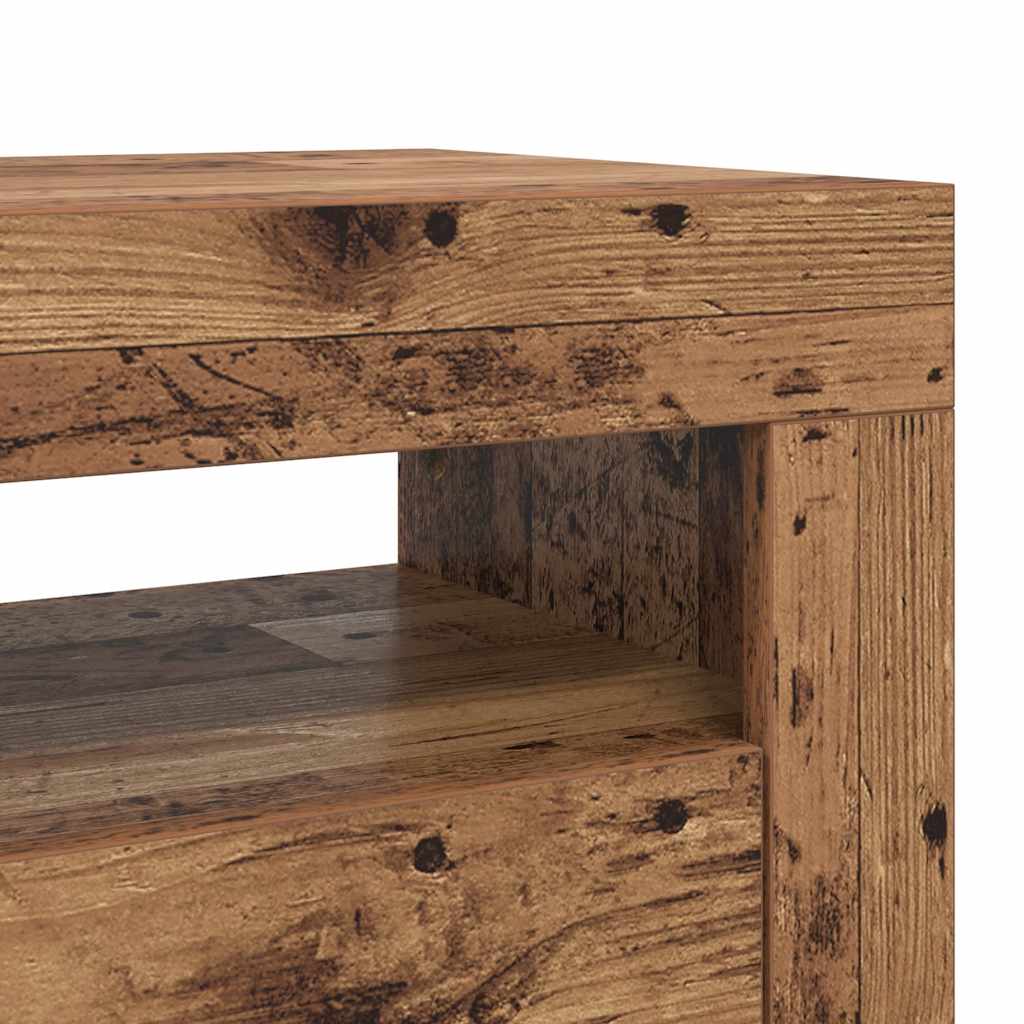 Mobile Porta TV con LED Legno Antico 90x35x40 cm Multistrato - homemem39